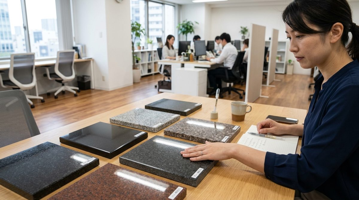 石材の種類や色の違いを視覚的に示し、読者が石を選ぶ際の比較検討を助ける。